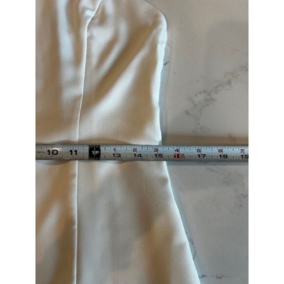 White Halter Mini Dress with Rhinestone Straps by En Creme Size M Fully Lined - Picture 10 of 12